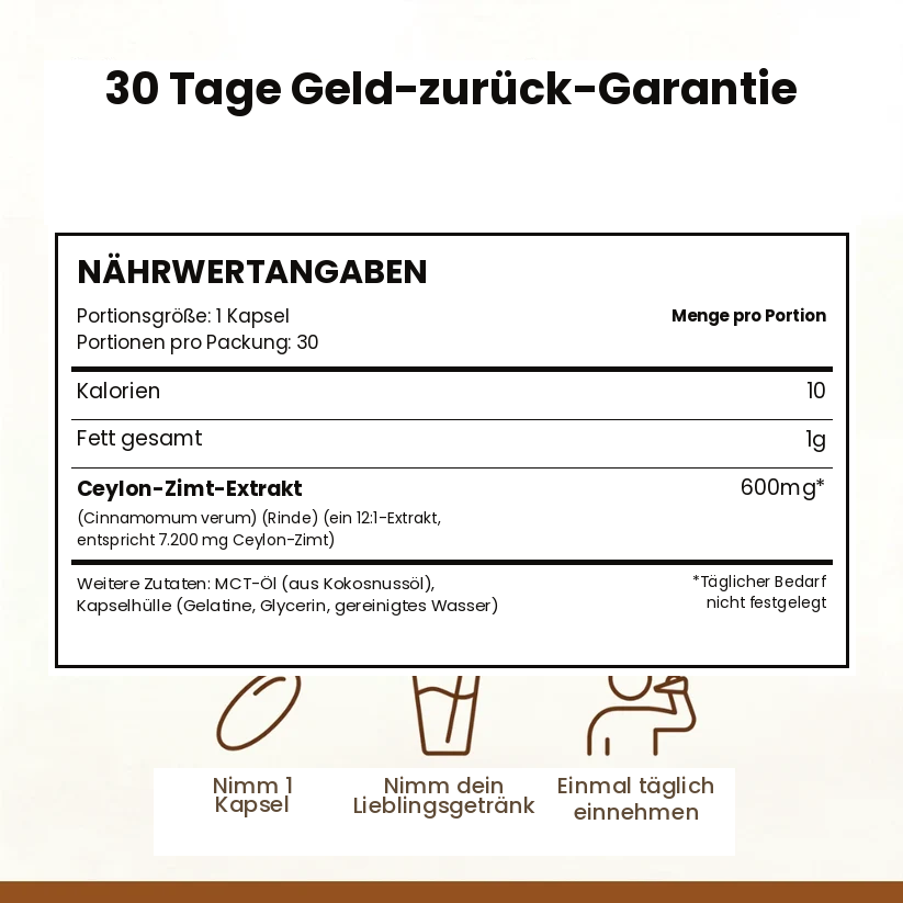Zimora Ceylon-Zimt Kapseln – 7.200 mg Extrakt mit MCT-Öl